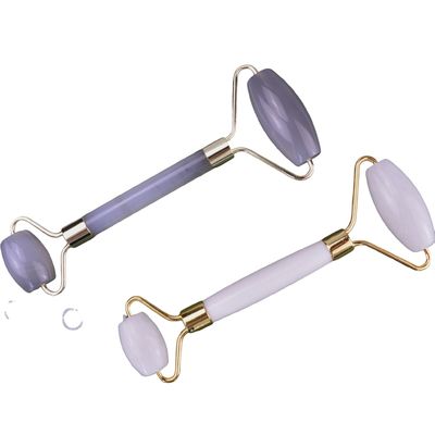 Massagem ferramentas best seller Jade Branco Natural Guasha Roller Massagem Facial Bola Gua Sha Roller Massager Para Massagista Facial