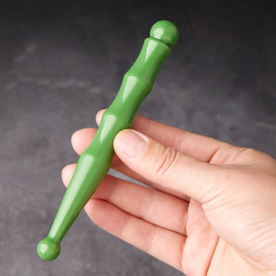 14.5cm Resina Dupla Cabeça Acupuntura Bastão para Massagem Facial e Estimulação Linfática Ferramenta