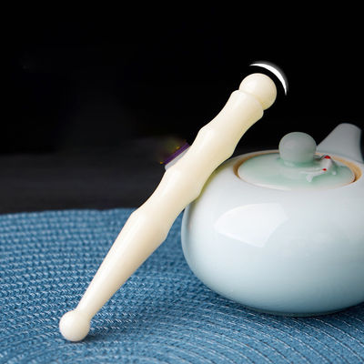 14.5cm Resina Dupla Cabeça Acupuntura Bastão para Massagem Facial e Estimulação Linfática Ferramenta
