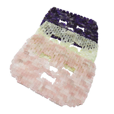 Máscara facial polida Pedra natural de pedra preciosa Jade Máscara de sono Rosa Quartz Olho Anti-envelhecimento Quente ou frio Usando pedra