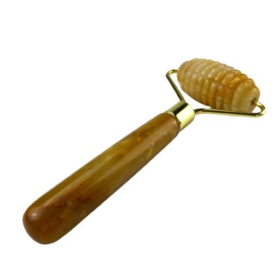 Massagista Facial Jade Amarelo Custom Roller de Jade de Pedras preciosas para Massagem de Rosto e Pescoço