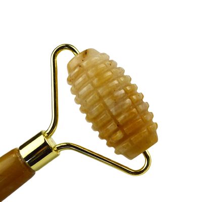 Massagista Facial Jade Amarelo Custom Roller de Jade de Pedras preciosas para Massagem de Rosto e Pescoço