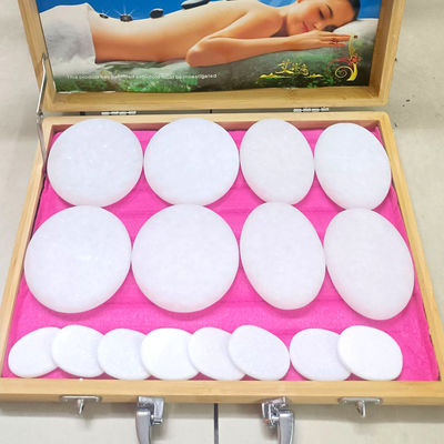 Função Musical 16pcs Jade Branco Pedra de Energia Beleza Massagem aquecedor Spa Óleo Essencial Caixa de Massagem Para Cuidados de Saúde Pessoal