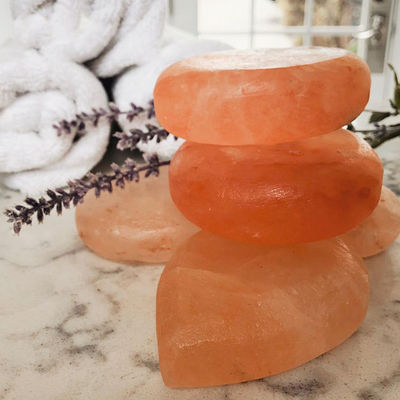 250g Sabão Natural de Sal de Rosa do Himalaia para Salão de Beleza SPA Óleo Essencial Massagem de Escravagem A Mão Compressão Quente Frio Pedra