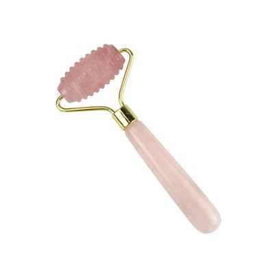 Ferramenta de massagem facial 100% natural de quartzo rosa Gua Sha Jade Roller para cuidados com a pele e ferramentas de massagem