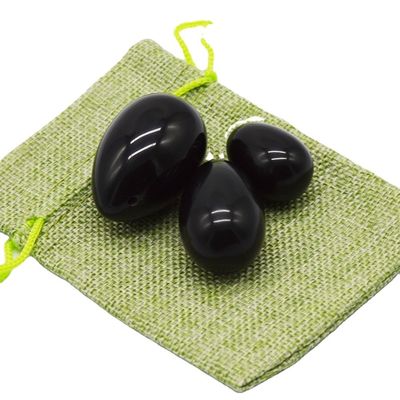 Manualmente esculpida 2024 Obsidiana preta Yoni ovos Kegel ferramenta de exercícios para saúde e bem-estar das mulheres