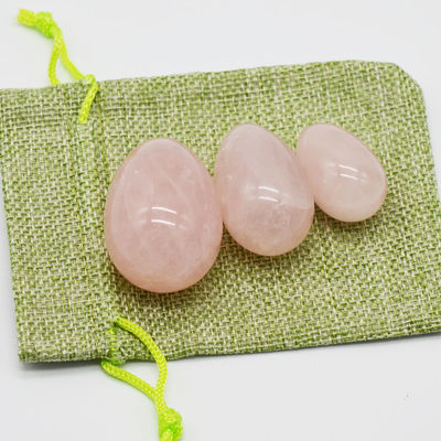 Técnica polida Quartzo Rosa e Jade Yoni ovos Top Kegel exercício escolha para mulheres