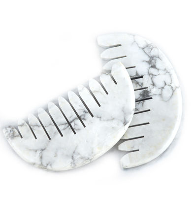 Alivie sem esforço a tensão do couro cabeludo com Natura White Turquoise Jade Hair Comb Gua Sha Tools
