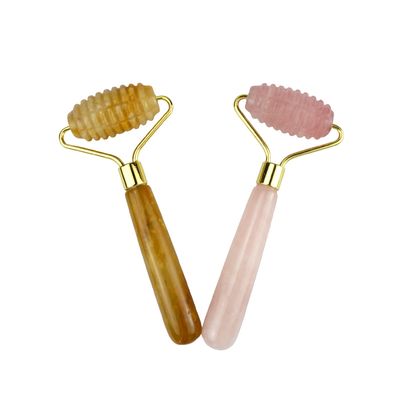 Massagista Facial Roller Natural Rosa Quartz Jade 100% Cristal para Massagem Facial e de Olhos Produtos de Beleza