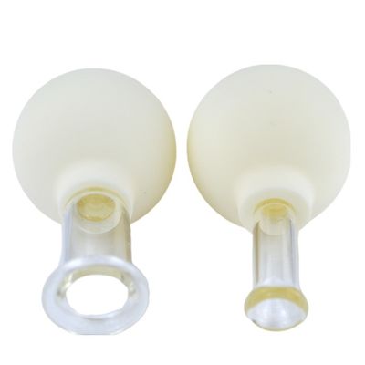 2023 chegadas 2 peças de vidro silicone Cupping Set Massagem vácuo Sucção Cupping Cups para o rosto por borracha e martelo de massagem