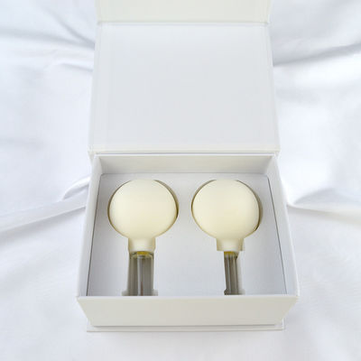 2023 chegadas 2 peças de vidro silicone Cupping Set Massagem vácuo Sucção Cupping Cups para o rosto por borracha e martelo de massagem