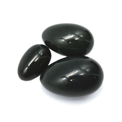 Certificado Nefrite Verde Jade Yoni ovos para mulheres Kegel Feito em 43 * 30mm Tamanho característica regional