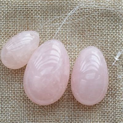 Rose Quartz Yoni ovos para mulheres PC treinamento muscular e exercício de Kegel