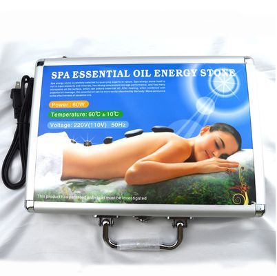 Cuidados de Saúde Pessoal Blue Soddlite 8pcs Pedra de Massagem em Caixa de Aquecimento de Alumínio com Pedras de Energia de Massagem de Calor