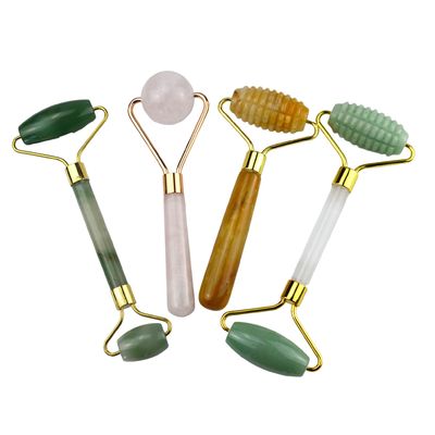 Equipamento de massagem facial Aventurine Verde Gua Sha Jade Roller Stone Guasha Roller para massagista facial