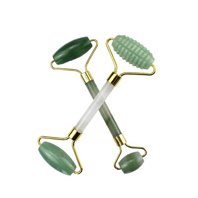 Equipamento de massagem facial Aventurine Verde Gua Sha Jade Roller Stone Guasha Roller para massagista facial