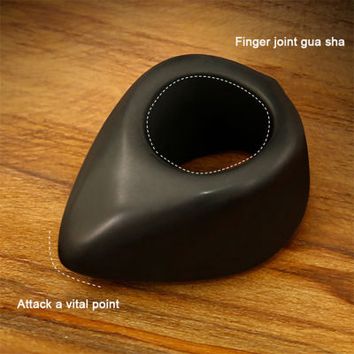 Anel de Massagem Gua Sha de Pedra Bian Negra Natural para Corpo Inteiro Massagem Manual de Meridianos de Mãos e Pés