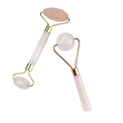 Massagem Muscular Massagista Facial 2024 Rosa Quartz Natural Jade Roller Gua Sha Ferramentas com Logotipo Personalizado