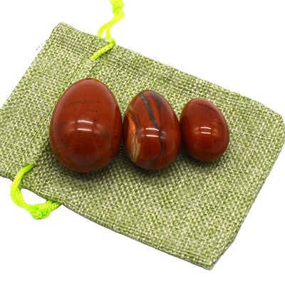Ovos de Jade Triturados de Jaspe Vermelho Ovos Yoni Naturais Conjunto para Saúde Fisiológica da Mulher OEM aprovado