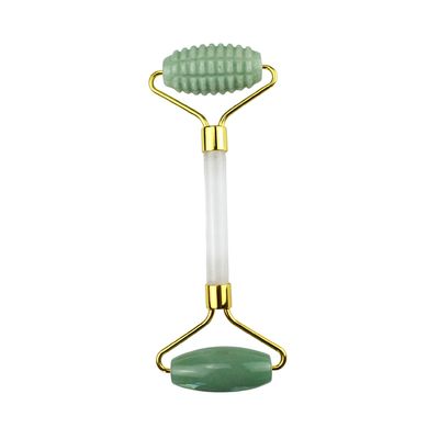 Logotipo personalizado Aventurina Verde Facial Jade Roller Gua Sha Ferramentas Massagista de Máquina de Gestão de Cristal para Massagem Facial Olho Pescoço em 2024