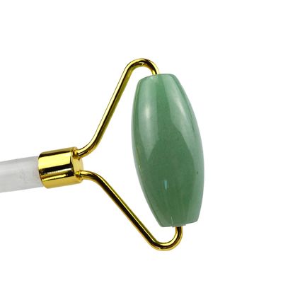 Logotipo personalizado Aventurina Verde Facial Jade Roller Gua Sha Ferramentas Massagista de Máquina de Gestão de Cristal para Massagem Facial Olho Pescoço em 2024