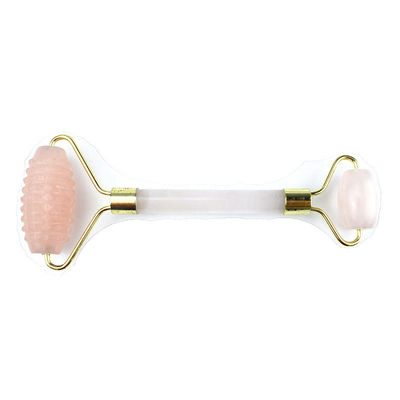 Massagista Facial Natural Marca Privada Cristal Rosa Quartz Rosa Guasha Gua Sha Massagem Roller de Jade para Massagem Facial Ferramenta