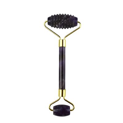 Equipamento de massagem facial Ametista Roxo Gua Sha Jade Roller para Neck Roller Guasha Massage Tool Personalização em embalagem de caixa