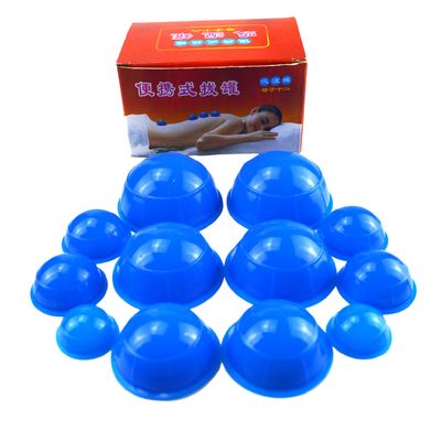 Conjunto de Sucção de Silicone Série 12 Pcs Face Guasha Removimento de Rugas Cuidados da Pele Spa de Beleza Copas de Terapia para os músculos do corpo