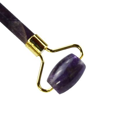 Equipamento de massagem facial Ametista Roxo Gua Sha Jade Roller para Neck Roller Guasha Massage Tool Personalização em embalagem de caixa