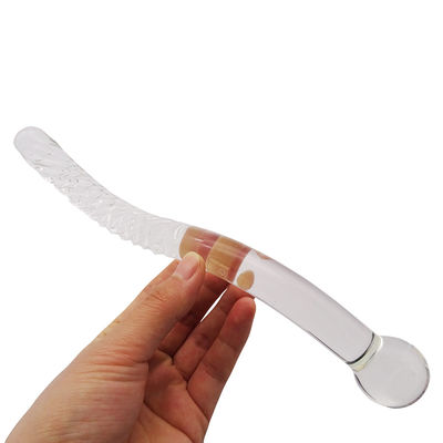 Técnica esculpida 250mm Cristal Vidro Dildo Massagem Vara para Mulheres Yoni Vara Stick Feng Shui Estilo Logotipo personalizado