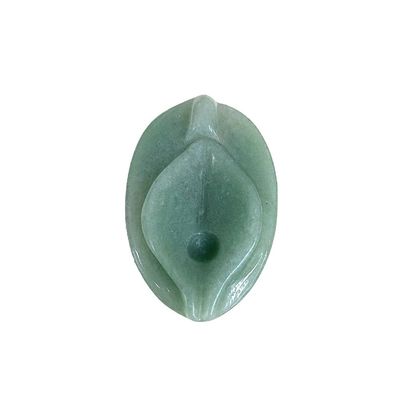 Jade Vagina Carving Craft Verde Cura Natural Fluorita Espiritualidade Reiki Mulheres Figura de Flores para Produtos