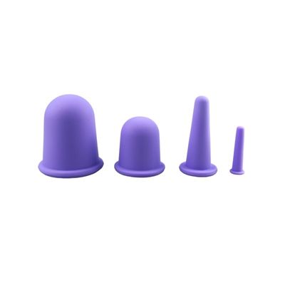 Equipamento de massagem corporal Copo de sucção de silicone Série de quatro conjuntos para Facial Guasha remoção de rugas Cuidados com a pele Copo de terapia de beleza Spa