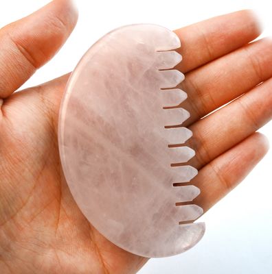 Massagista Facial Natural Rosa Quartz Jade Peito de Cabelo Gua Sha Ferramentas Jade Massagista de Cabeça Para Massagem de Cabeça Terapia Aliviar a Tensão do Cabeço