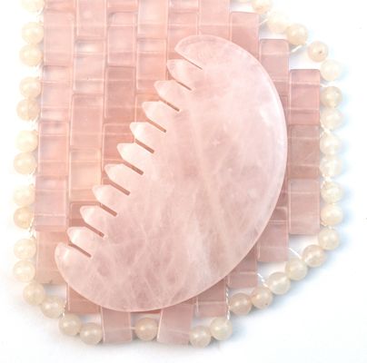 Massagista Facial Natural Rosa Quartz Jade Peito de Cabelo Gua Sha Ferramentas Jade Massagista de Cabeça Para Massagem de Cabeça Terapia Aliviar a Tensão do Cabeço