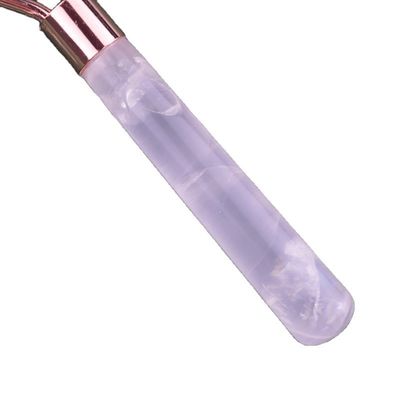 Rolo de massagem facial de quartzo rosa natural Gua Sha Jade Roller para o rosto Anti-envelhecimento Terapia Massajador facial de cor rosa