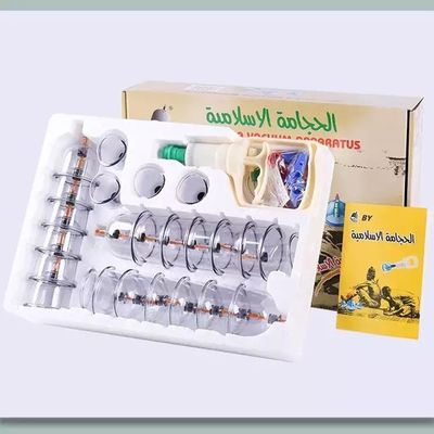 Kit de Vacuum e Cupping Therapy Kit Manual Ventouse descartável Hijama Cupping Set 24 peças 39*27*8cm 80*42*56.5cm 20 caixas/caixa