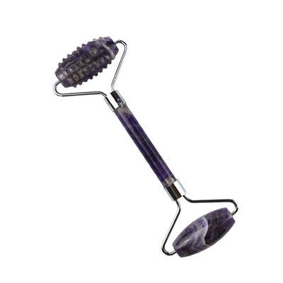 Produto de tendência de massagem muscular 2024 Ametista natural Roller Facial Guasha 100% Massagista de Jade Natural Para Massagem Facial Produtos de Beleza