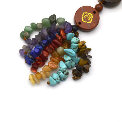 7 Pedras do Chakra Cura Cristal Pedra de Bolso de Palma Reiki Balanceador Pendente para Equilíbrio e Harmonia