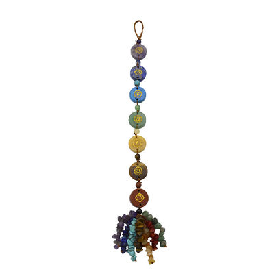 7 Pedras do Chakra Cura Cristal Pedra de Bolso de Palma Reiki Balanceador Pendente para Equilíbrio e Harmonia