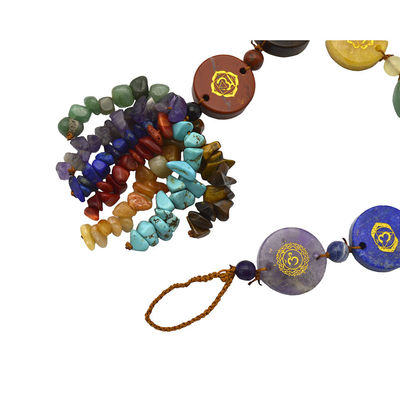 7 Pedras do Chakra Cura Cristal Pedra de Bolso de Palma Reiki Balanceador Pendente para Equilíbrio e Harmonia