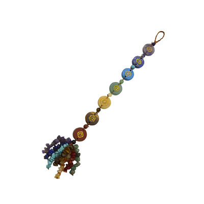 7 Pedras do Chakra Cura Cristal Pedra de Bolso de Palma Reiki Balanceador Pendente para Equilíbrio e Harmonia
