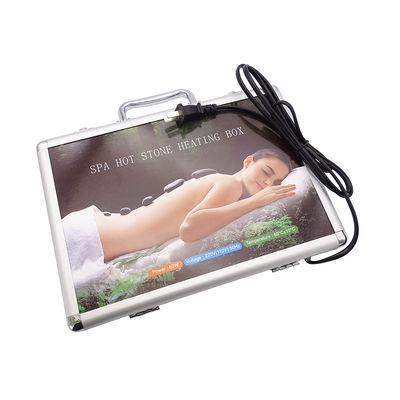 220V 110V Cuidados de Saúde Pessoal Pedra de Massagem Quente Conjunto com Caixa de Aquecimento de Alumínio e 16pcs Pedras de Energia de Basalto