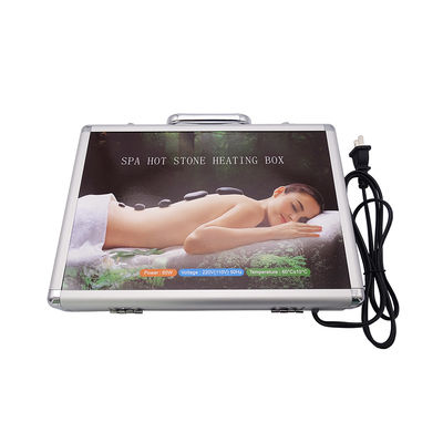 16pcs Sets Spa Hot Stone Massage Set com Kit de aquecimento Basalto aquecimento Massage Stone Set preto com caixa de aquecimento de alumínio