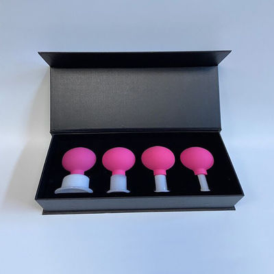 Remover a umidade e aliviar a dor 4 peças de vidro Cupping conjunto para a pele do rosto costas Massagem muscular do ombro