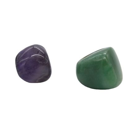 Gravação Tipo de escultura Mix gemas naturais Pedras caídas para cura roxa Reiki Cristal de joalheria e decoração residencial