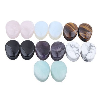 Pedra Auricular Expansão da Orelha Pug Piercing Body Jewelry Natural Crystal Jade Stone Popular OEM ODM Agate Plug Tunnel Jewelry