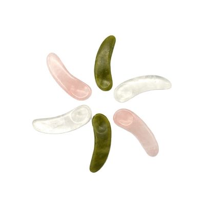 3.8*1.3*0.4cm Creme de Olho Natural de Cristal Colher Esponja Massagem Ocular Acessório para Cuidados Oculares