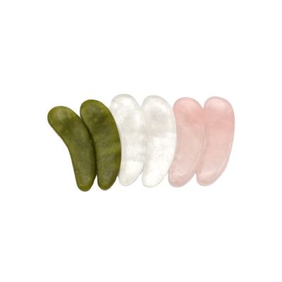 3.8*1.3*0.4cm Creme de Olho Natural de Cristal Colher Esponja Massagem Ocular Acessório para Cuidados Oculares