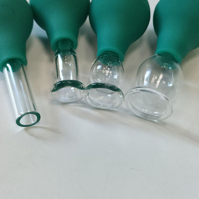 Set de mini-cupping de vidro de PVC para olhos 4 peças de massagem de vácuo de sucção para massagista de corpo e rosto