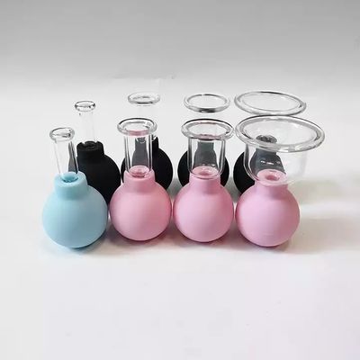 15/25/35/55mm 4 peças de vidro de silicone Facial Sucção Cupping Set para Vacuo Sucção Massagem Terapia nos Olhos Rosto e Corpo